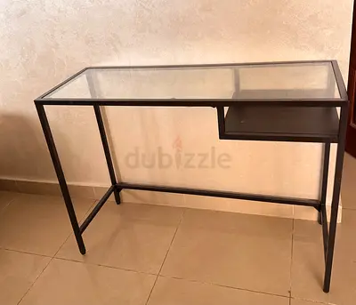 Modern Glass-Top Writing Desk