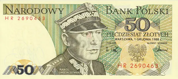 POLAND 50 ZLOTYCH BANKNOTE 1988