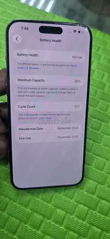 Apple iPhone 15 Pro Max - Excellent Battery Health