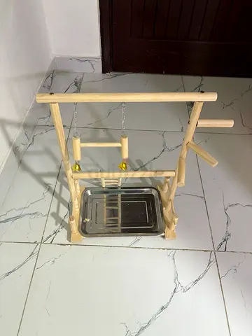 ستاند لعب خشبي للطيور/pet accessories