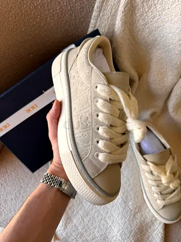 Dior Beige Sneakers with Unique Design