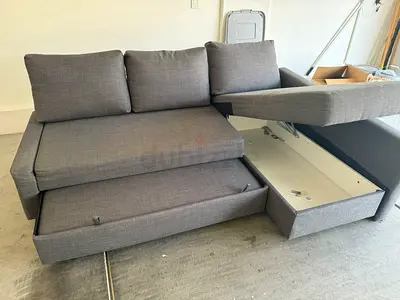Stylish Grey Corner Sofa bed with Storage