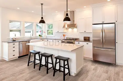 Modern Kitchen with Elegant Stools