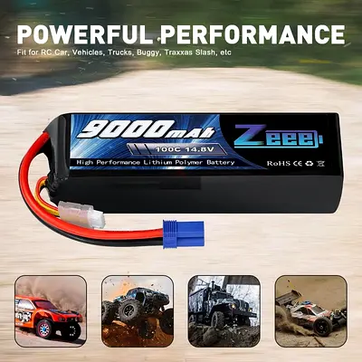 Zeee 14.8V Lipo Battery - 4S 100C 9000mAh Battery EC5 Connector