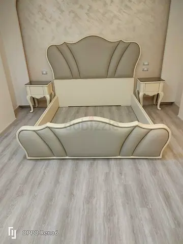 Elegant King Size Bed Frame with Nightstands