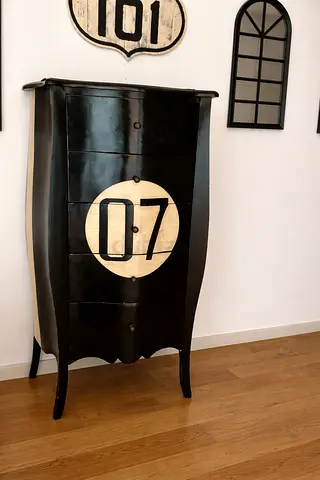 Industrial Style Chest of Drawers with Number Design