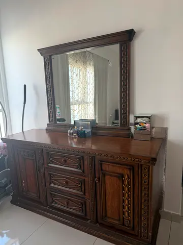 Large Vanity Table with Mirror and 5 Drawers