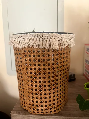 Handcrafted Woven Basket with Fringe