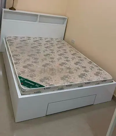 Modern White Bed with Storage form Homebox just use 2 years.Very new and clean!