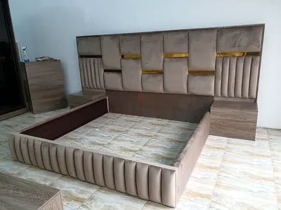 Modern Upholstered Bed with Stylish Headboard