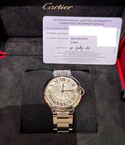 Cartier Ballon Bleu Watch 40mm unisex model 2023 full set box warranty card