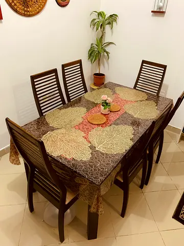 Elegant Dining Table Set with Six Chairs