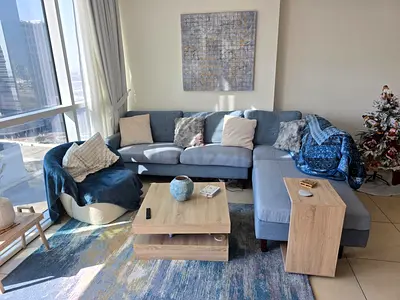 Urgent Sale | Comfy 6 Seater Sky Blue Pan Em Sofa