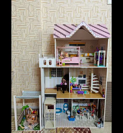 Charming Dollhouse with Complete Furniture Set