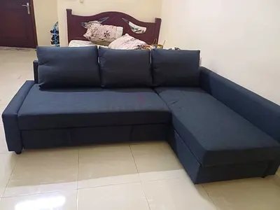 Comfortable Dark Blue L-Shaped Sofa bed for Sale
