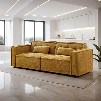 Cozy Yellow Sofa in Excellent Condition