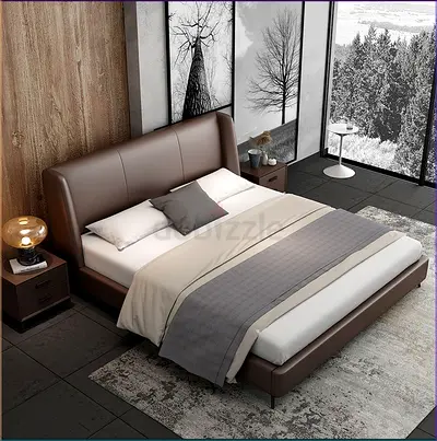 Modern and Elegant Queen Size Bed with Stylish Headboard