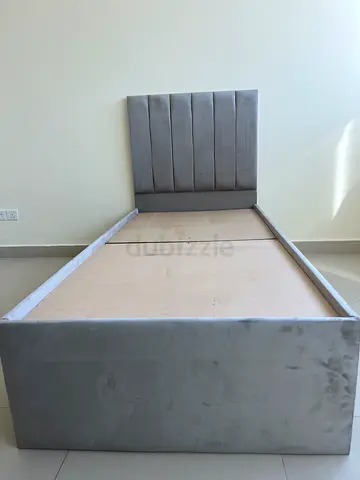 Elegant Grey Bed Frame with Headboard