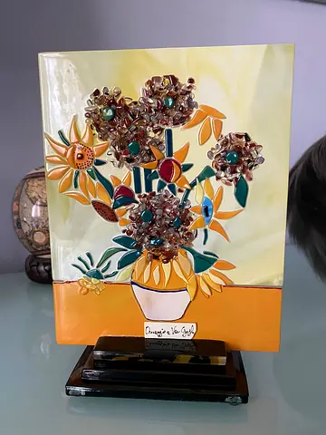 Handmade glass sculpture of sunflowers by van  gogh