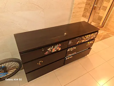 Stunning Wooden Dresser with Floral Accents