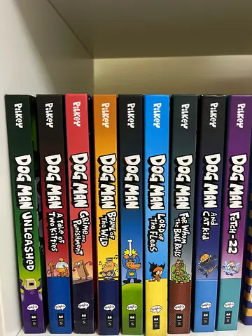 9 Books from Dav Pilkey Dog Man Series