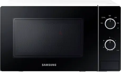Samsung Solo Microwave Oven with Full Glass Door, 20L, White, Dual Dial, MS20A3010AH/SG
