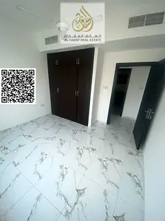 Two bedrooms and a living room with built-in wardrobes and a balcony, two bathrooms, large area, clo
