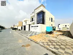 Modern villa with stone facade, personal finishing, including registration fees and central air cond