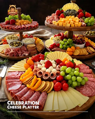 Freshly made fruit platers and cheese platters.  Perfect for gifting and parties