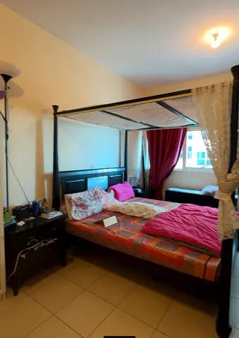 Elegant Canopy Bed with Nightstand
