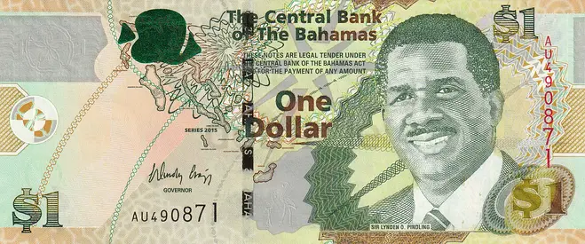 BAHAMAS 1 DOLLAR BANKNOTE 2015