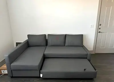 L shape sofa bed with storage Ikea FRITHEN) like new condition