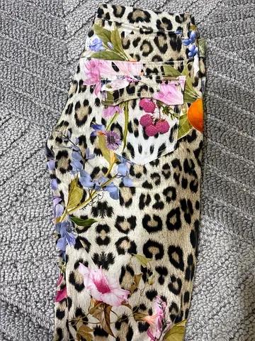 Roberto cavalli Floral Print High-Waisted Jeans