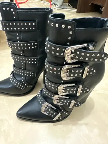 Stylish Black Studded Ankle Boots