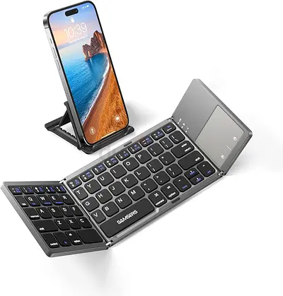 Samsers Foldable Bluetooth Keyboard with Touchpad - Portable Wireless Keyboard
