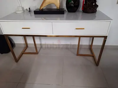 Modern White and Gold Console Table