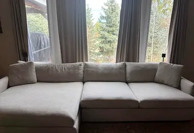 Lounge deep cement colour L shape sofa