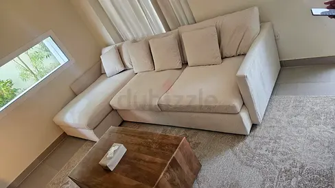 Feather 🪶 filled CrateBarrel Lounge deep L Shape Sofa Beige