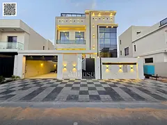 Luxury villa, European design, VIP finishing, two floors with a roof terrace, price includes registr
