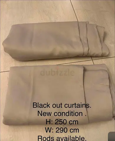 Black out curtains with rod “ new condition “
