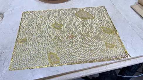 Set of 10 Durable Mesh PVC Dining Table Place Mats	48.5 x 36 cm