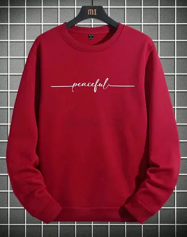 Stylish Maroon Sweatshirt with Peaceful Print