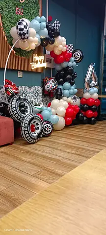 Birthday party balloon decorations