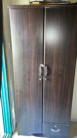 Sturdy Double Door Wardrobe with Drawer