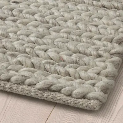 Handwoven Cream Textured Area Rug