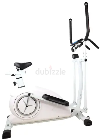 Elliptical and Upright Exercise Bike 2 in 1 Cardio Dual Trainer with Heart Rate MF-CT-187