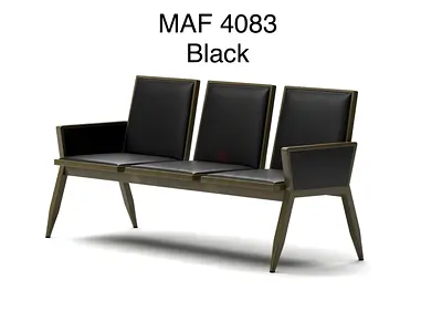 MOHAMMAD AZIM FURNITURE Stylish Black Sofa - MAF 4083 HEAVY DUTY AIRPORT CHAIR