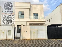 Luxury villa for rent in Al Zahiyah area, Ajman First occupancy. Consists of 5 master bedrooms. Loca