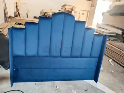 Stylish Blue Velvet Headboard