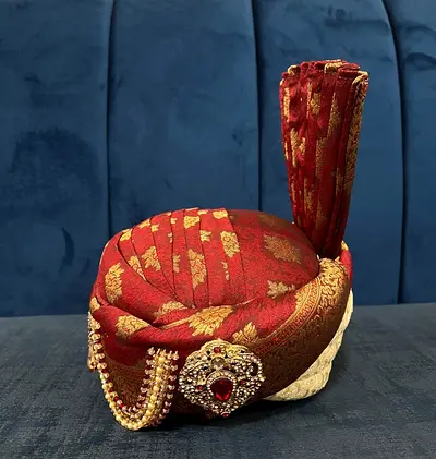Traditional Mens Turban with Embellishments